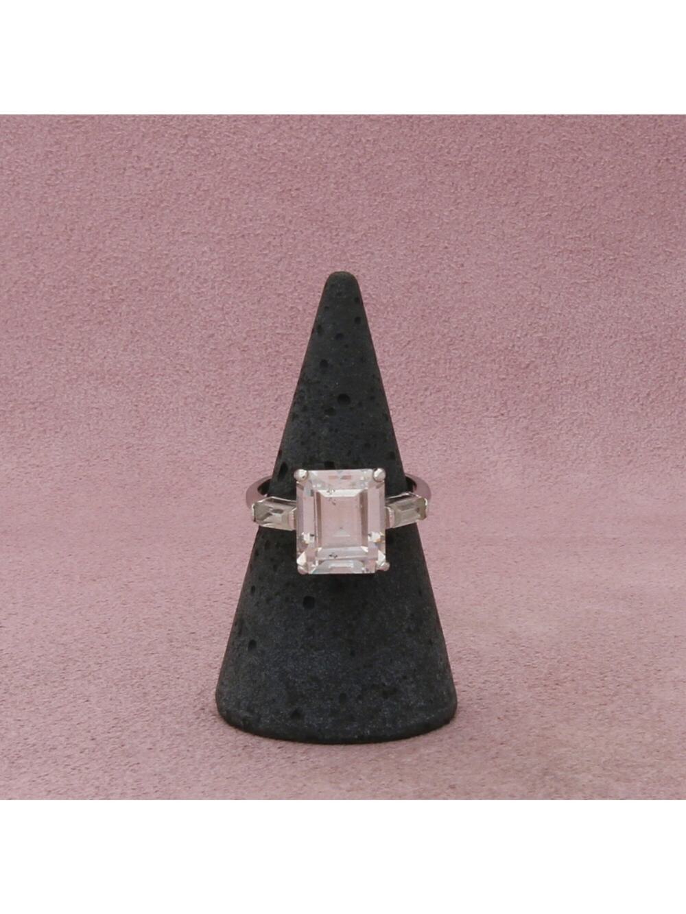 joseph esposito sterling silver clear cz engagement ring size 6.5